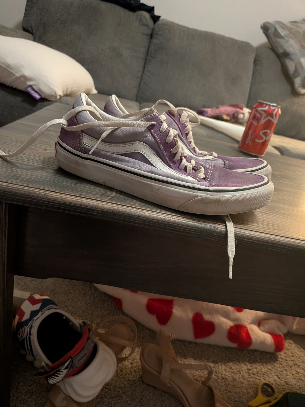 Vans Purple and White Old Skool Sneakers